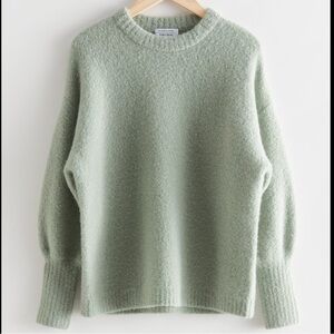 & Other Stories Oversized Alpaca Knit Sweater in Sage Green